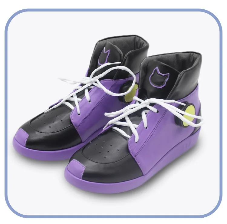 Murasaki Shion Cosplay Shoes PU Leather Shoes Halloween Carnival Boots Vtuber Cosplay Prop Custom Made