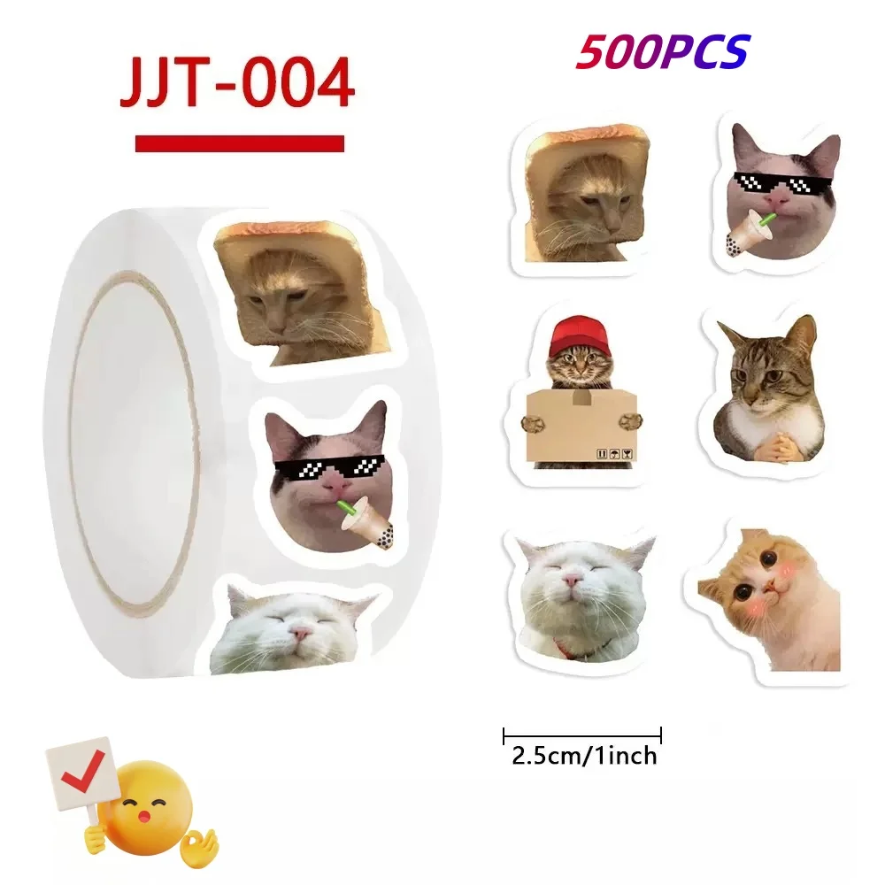 500 قطعة/لفة مضحك القطط ميمي الكرتون الكتابة على الجدران ملصقات DIY بها بنفسك الهاتف الغيتار المحمول دفتر حقيبة ملصق مضاد للمياه لعبة أطفال