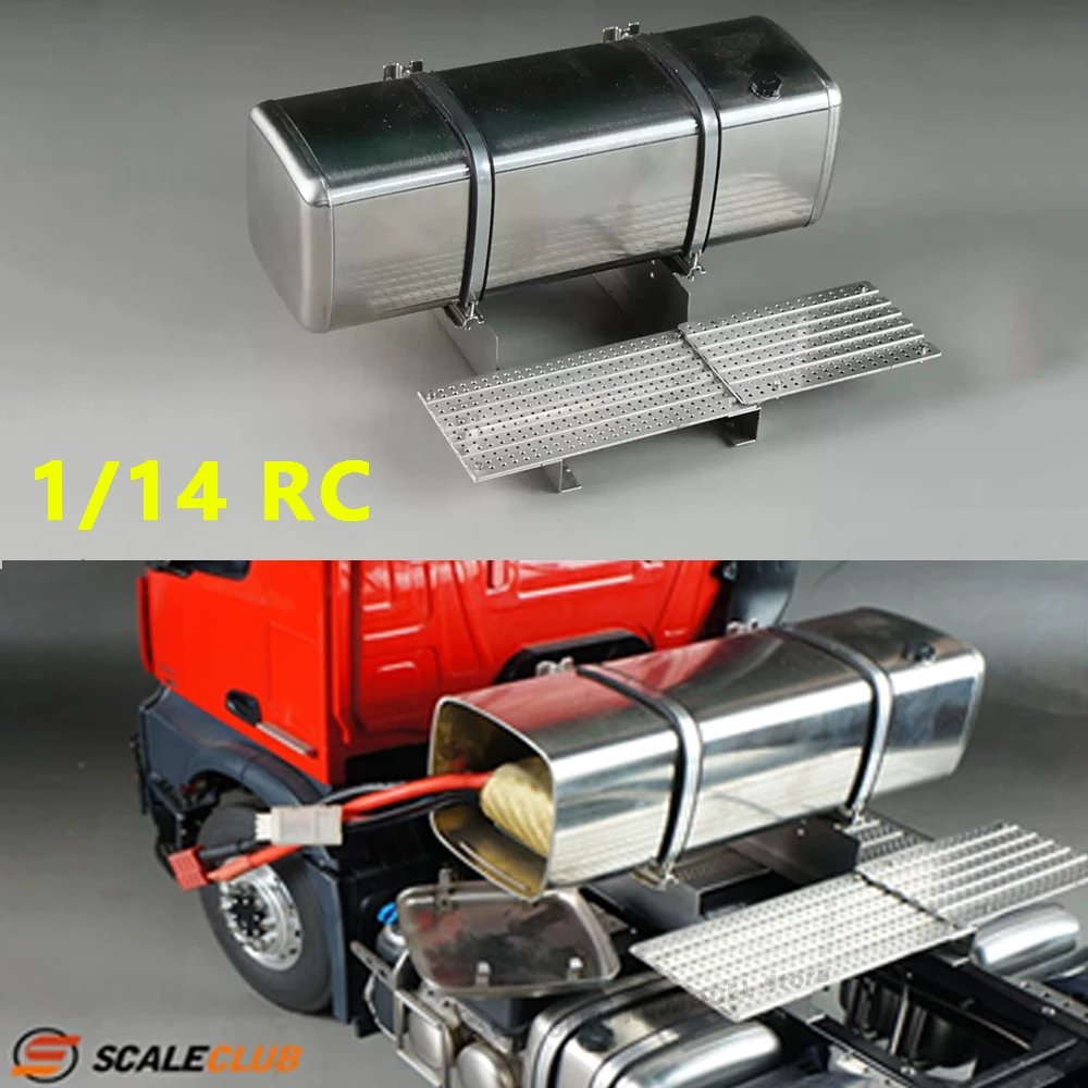 SCALECLUB Model Universal RC Traction Truck Fuel Tank Pedal Platform Battery Storage 1/14 Scale Tamiya LESU Working Toy Model