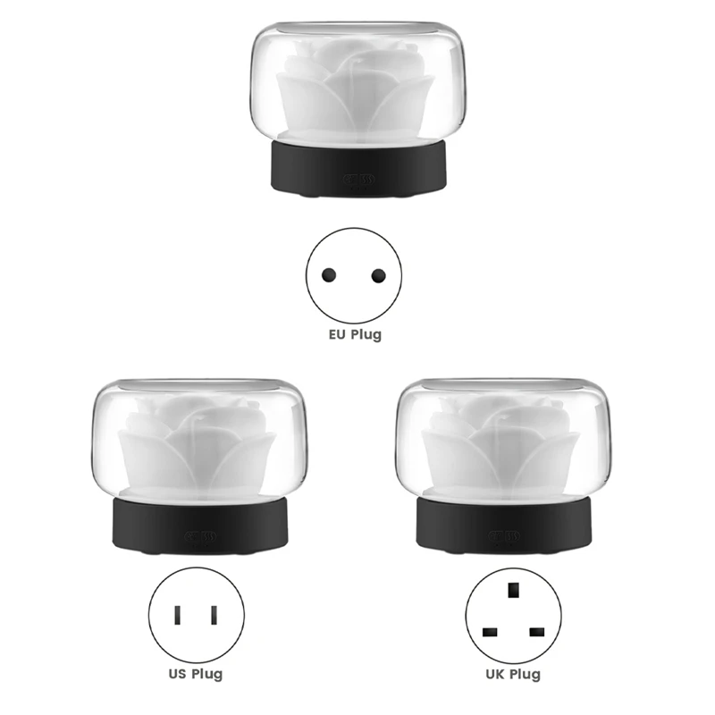 เครื่องกระจายน้ํามันหอมระเหยอโรมาเธอราพีขนาด 400 มล. + แสงบรรยากาศสําหรับปลั๊ก US ในครัวเรือน