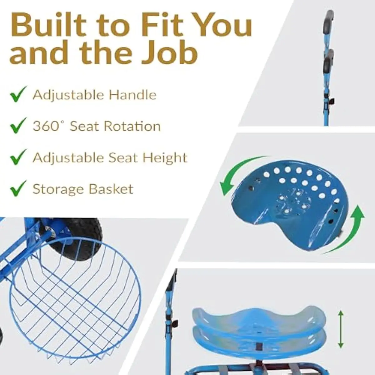 كرسي حديقة متين بعجلات، يمكن ت - مراجعة Gardening Tools Basket وسعره
