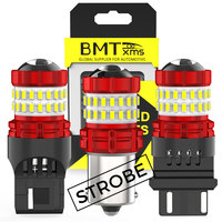 BMTxms 2PCS T20 W21W W21/5W 7443 1156 BA15S P21W T25 3157 P27/7W LED Strobe Flash Reverse Backup Lights White Signal Lamp Bulbs