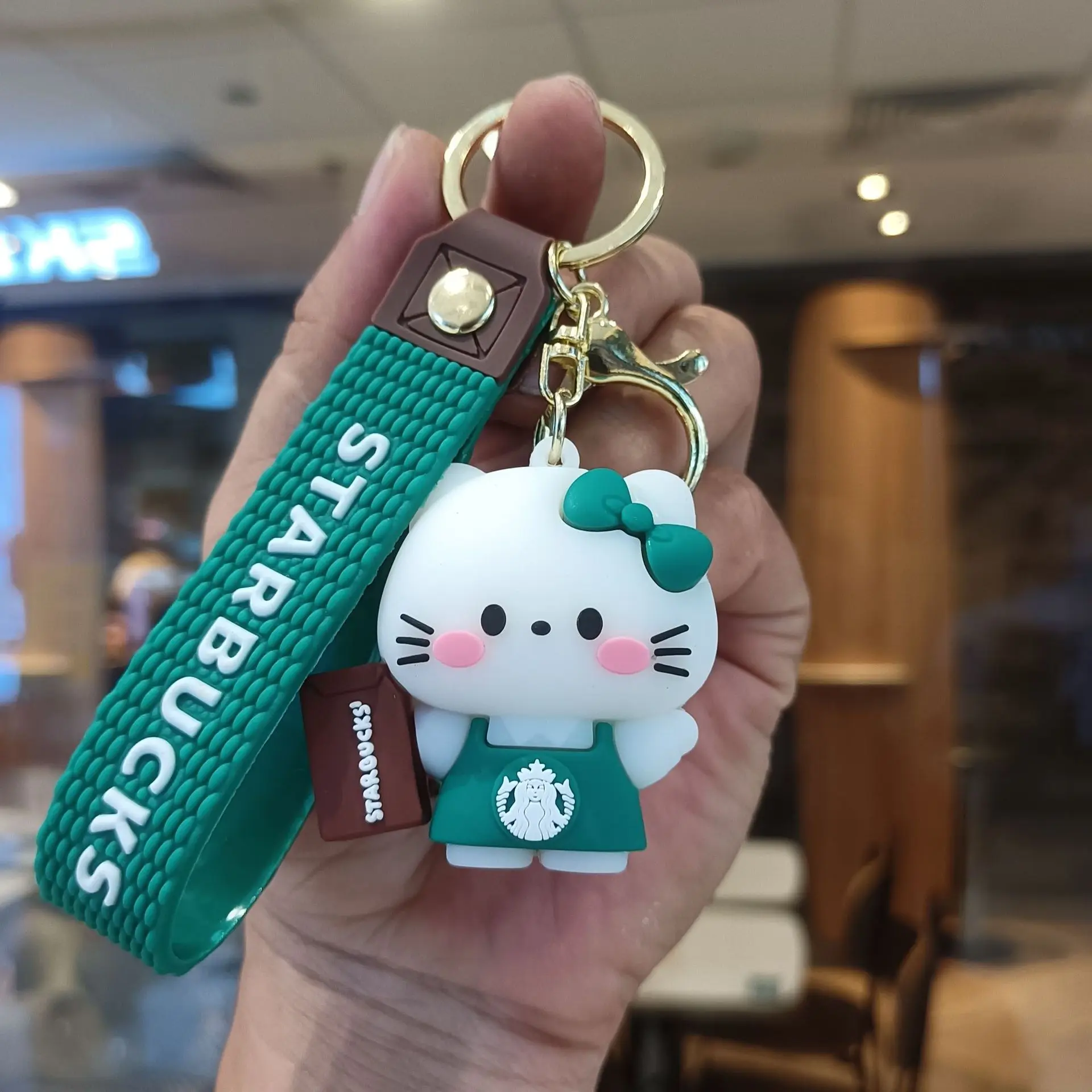 سانريو ستاربكس الكرتون قلادة المفاتيح Kt القط باشا الكلب بولي كلوريد الفينيل دمية قلادة المفاتيح حقيبة الظهر الملحقات حلقة رئيسية #2