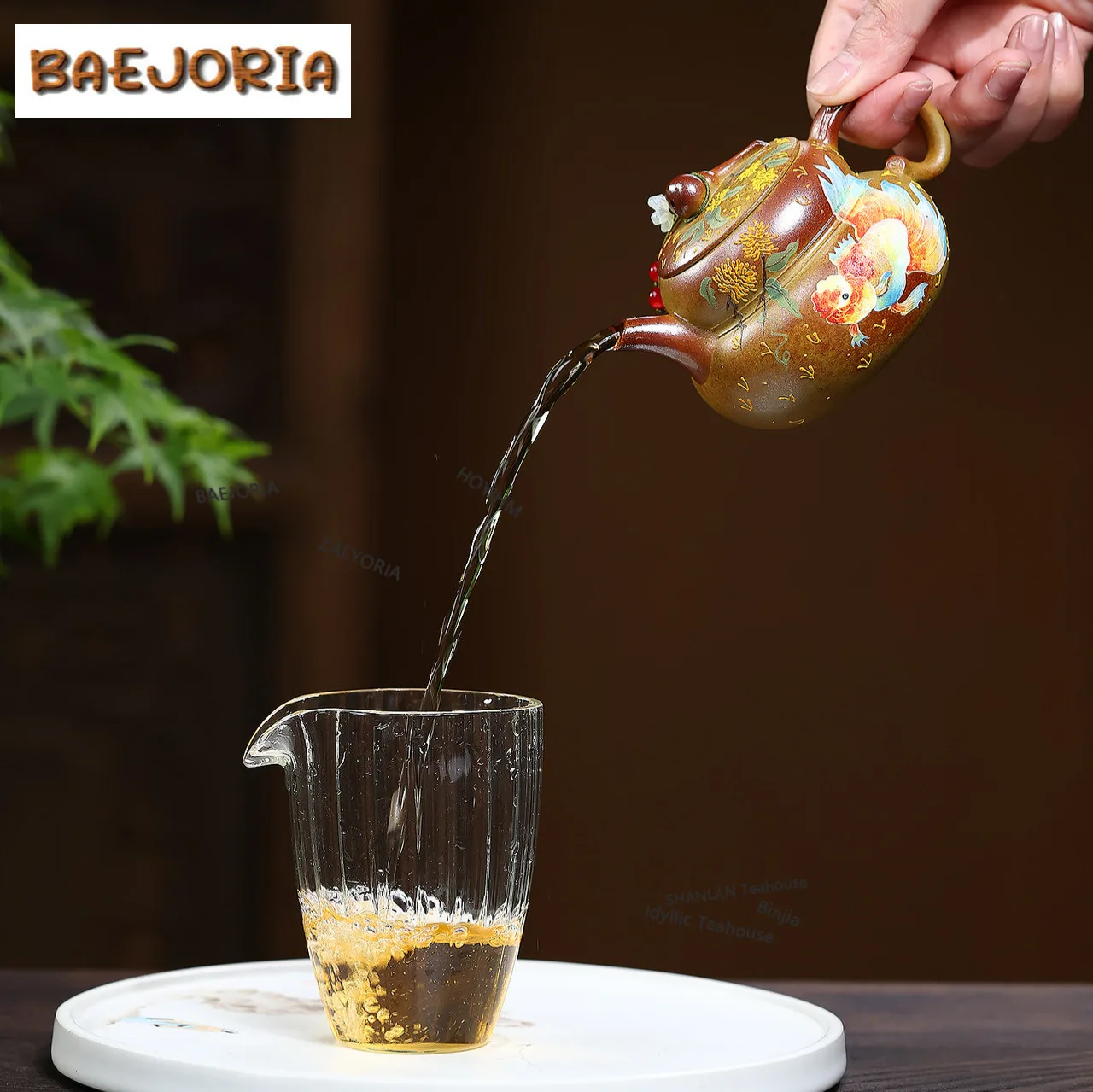 180ml Elegant Yixing Purple Clay Teapots Handmade Goldfish Pot Raw Ore The Keel Gold Sand Mud Kettle Zisha Tea Set Accessories