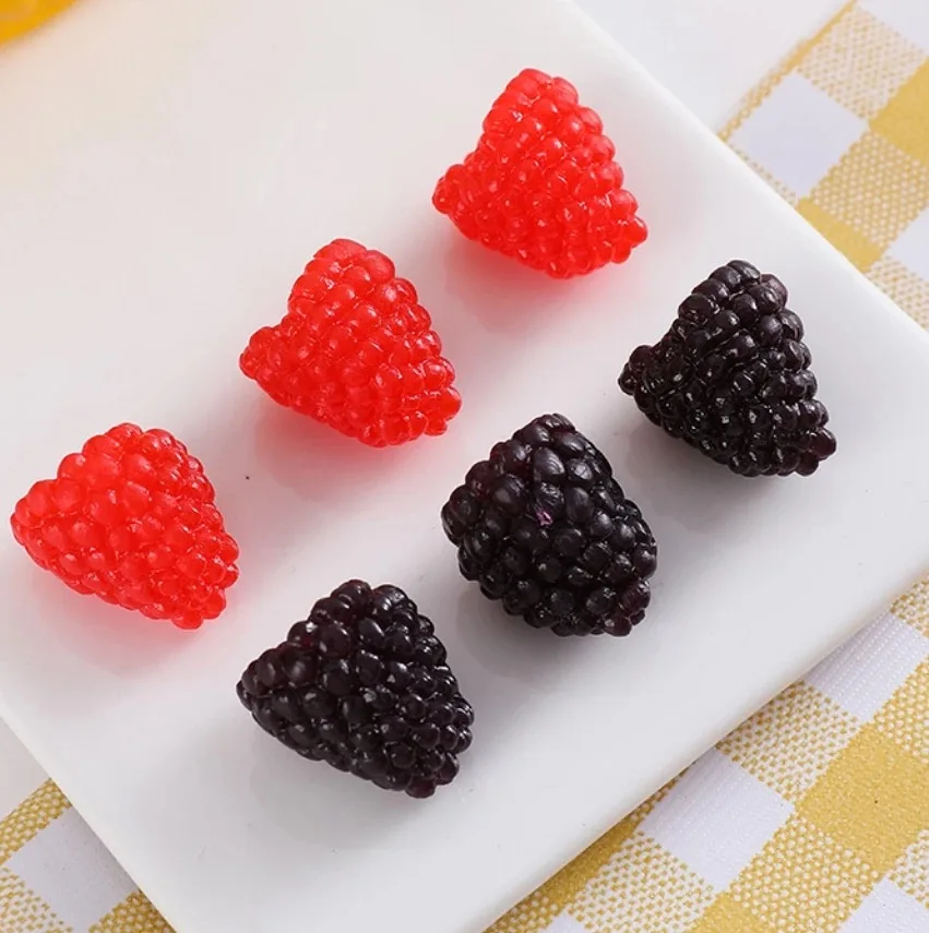 20pcs 0.07IN Simulation Mini Fake Fruit Strawberries blueberry Cherry caviar mulberry Tomato Props Home Decoration Accessories