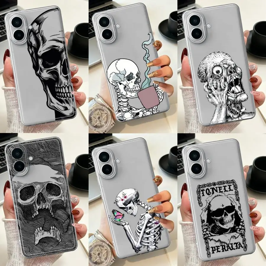 Gothic Skull Art Case for Samsung Galaxy A26 A14 A16 A34 A35 A36 A13 A33 A52 A52 A57 A54 A15 A56 A27 A55 A23 Phone Cover 