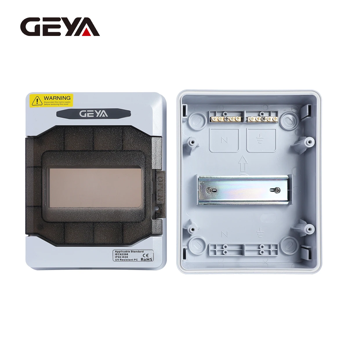 GEYA IP66防水配電ボックス GBシリーズジャンクションボックス 4/6/9/12/18/24WAY PC合金筐体 屋内外壁用