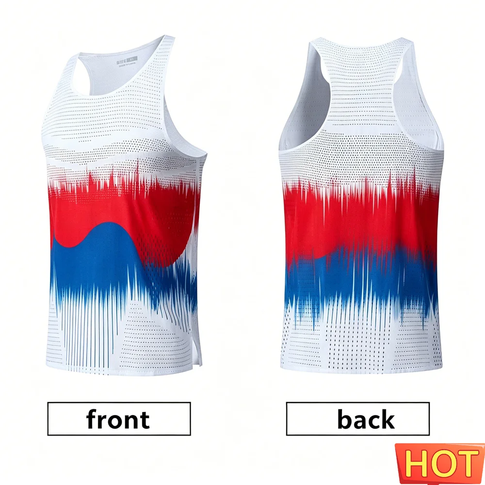 Tai Chi striped Men's running vest Marathon quick-dry tank top Mesh breathable men's sleeveless T-shirt men's t-shirts tank tops