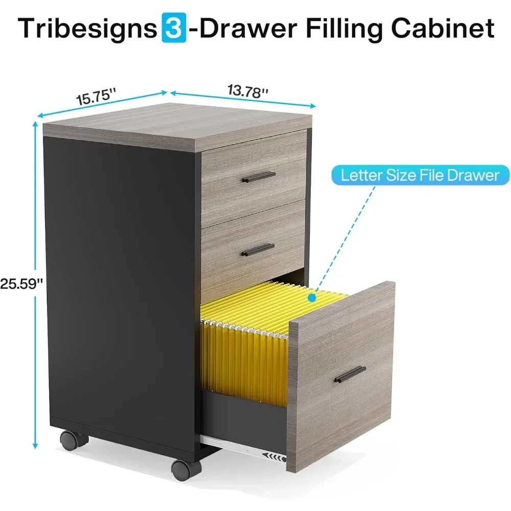 Office Furniture Desk Sets ,83 Inch L-Shaped Desk With Drawers, Large Executive Office Desk With 3-Drawer File Cabinet