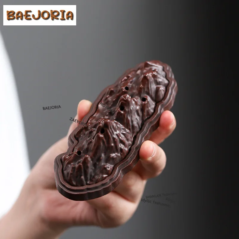 BAEJORIA Yixing Purple Clay Mountains Teapot Cover Holder Antique Cover Frame Lid Bracket Zisha Pot Lid Shelf For Tea Gift