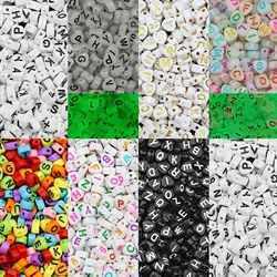 100/200/300/500pcs Mixed Color Acrylic Letter Beads Alphabet Spacer Beads For Jewelry Making Handmade DIY Bracelet Necklace