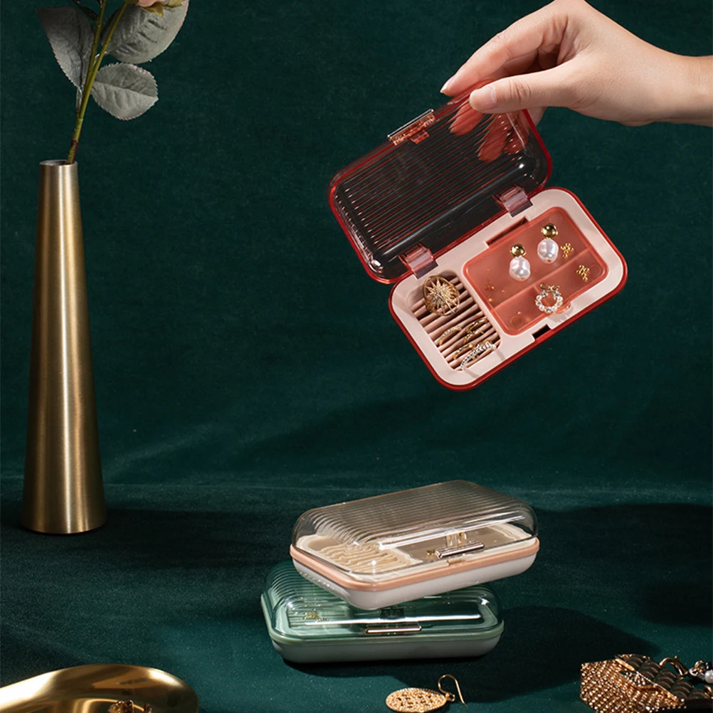

Jewelry Box Storage Necklace Organizer Case Necklaces Small Traveling Simple Women Trinket Boxes Compact DIY