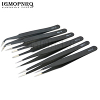 Stainless Steel Tweezer Set Anti-Static ESD-10 ESD-11  ESD-12 ESD-13 ESD-14 ESD-15 1.5mm Industrial Tweezers Kit Repair Tools