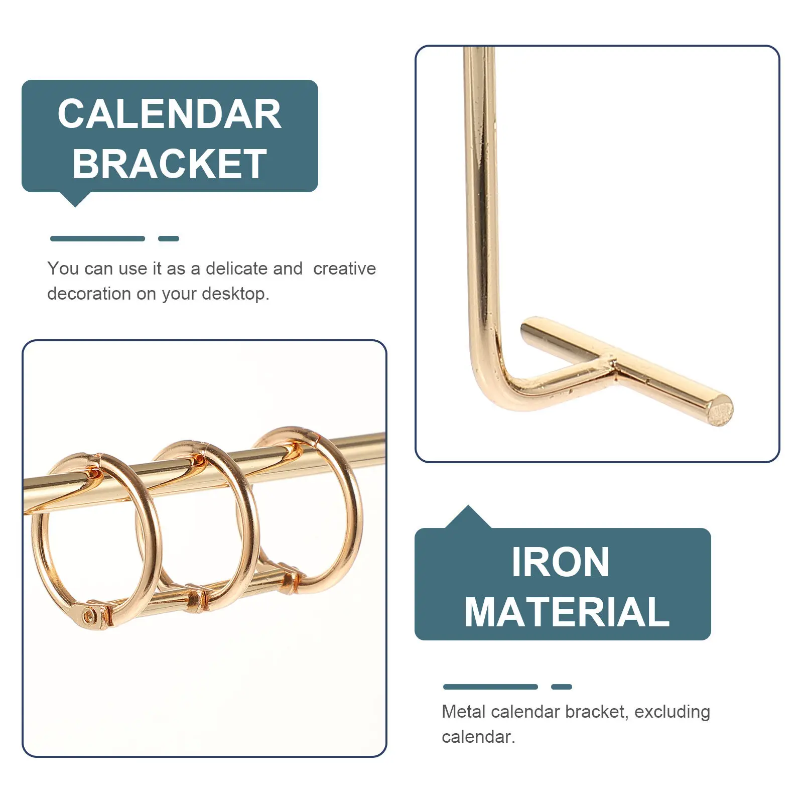 

Calendar Holder Bracket Modern Iron Craft Design for Desktop Decoration Suitable for Office Home School Portable Calendar