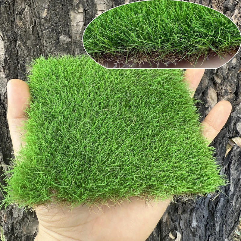 11*11 cm Micro landschap grasgras model kan worden met de hand gescheurde gazon grasclusters tuinscène decoratie trein spoorwegindeling