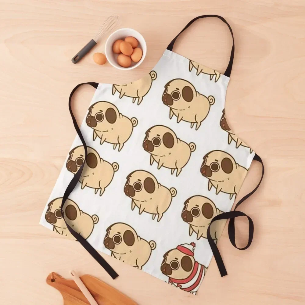 

Pug Dog Art Pugs puppy funny cute dogs I love Pugs Apron Chef Uniform Woman Home Cleaning Apron