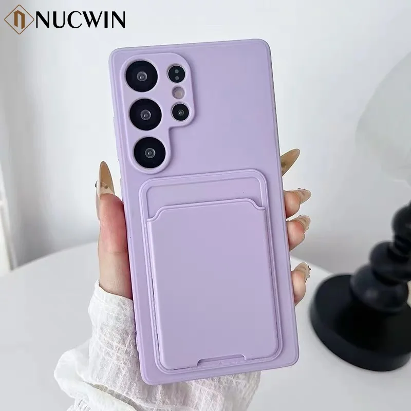 Luxury Card Bag Wallet Case for Samsung Galaxy S25Ultra S24 23 22 Ultra Plus S24FE 20 21 NOTE10 Ultra Thin Shockproof Soft Cover