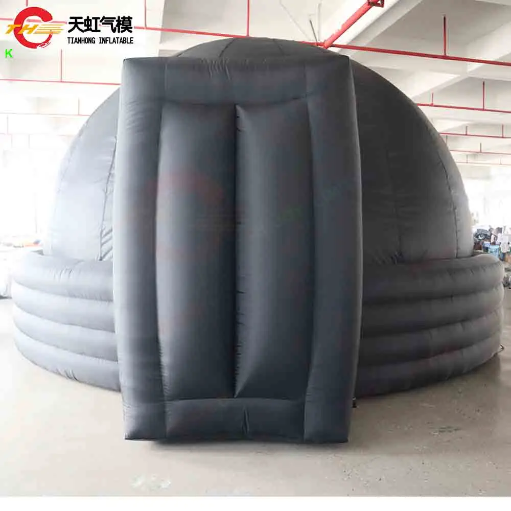 5 متر/6 متر أسود نفخ القبة السماوية قبة خيمة مدرسة علم الفلك تدريس الفيلم مشاهدة الإسقاط خيمة قابلة للنفخ مع منفاخ