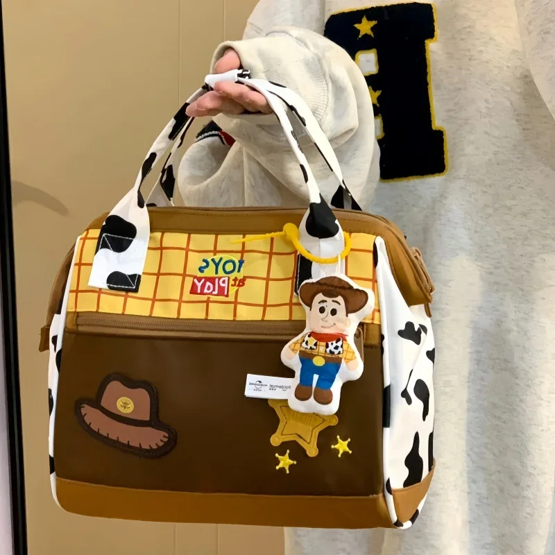 Disney Cartoon Toy Story Woody Cosplay Bag Outdoor Shopping Large Capacity Baby Handbag Buzz Lightyear Big Shopping Bag Gift