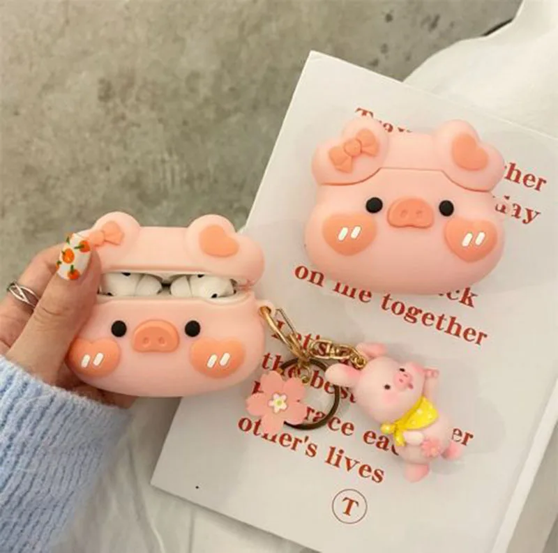 Funda de silicona con dibujos animados para apple AirPods 3. ª generación, funda de silicona para auriculares inalámbricos, llavero para airpods 2, 3 Pro