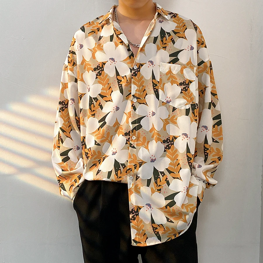 

2025 Men's Basic Long Sleeves 3D Plant Print Lapel Long Sleeve Thin No-Iron Fashion Casual Shirt Beach Vacation Tropical Shirt
