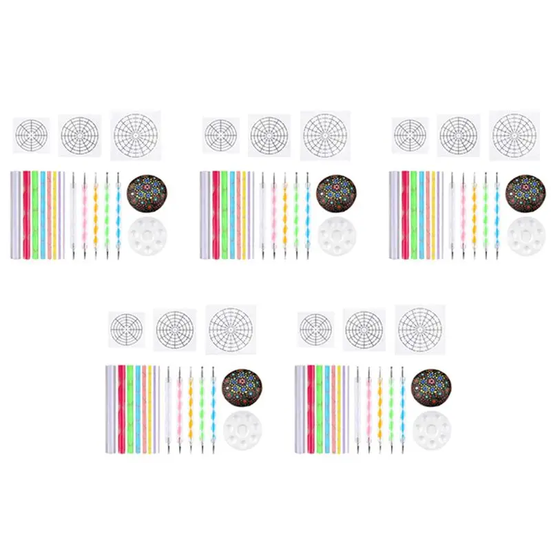 Mandala Dotting Stencil Tools Rock Painting Kit Ball Stylus Dotting Tools Include Stencil, Paint Tray (85 Pack)-[Acebya]