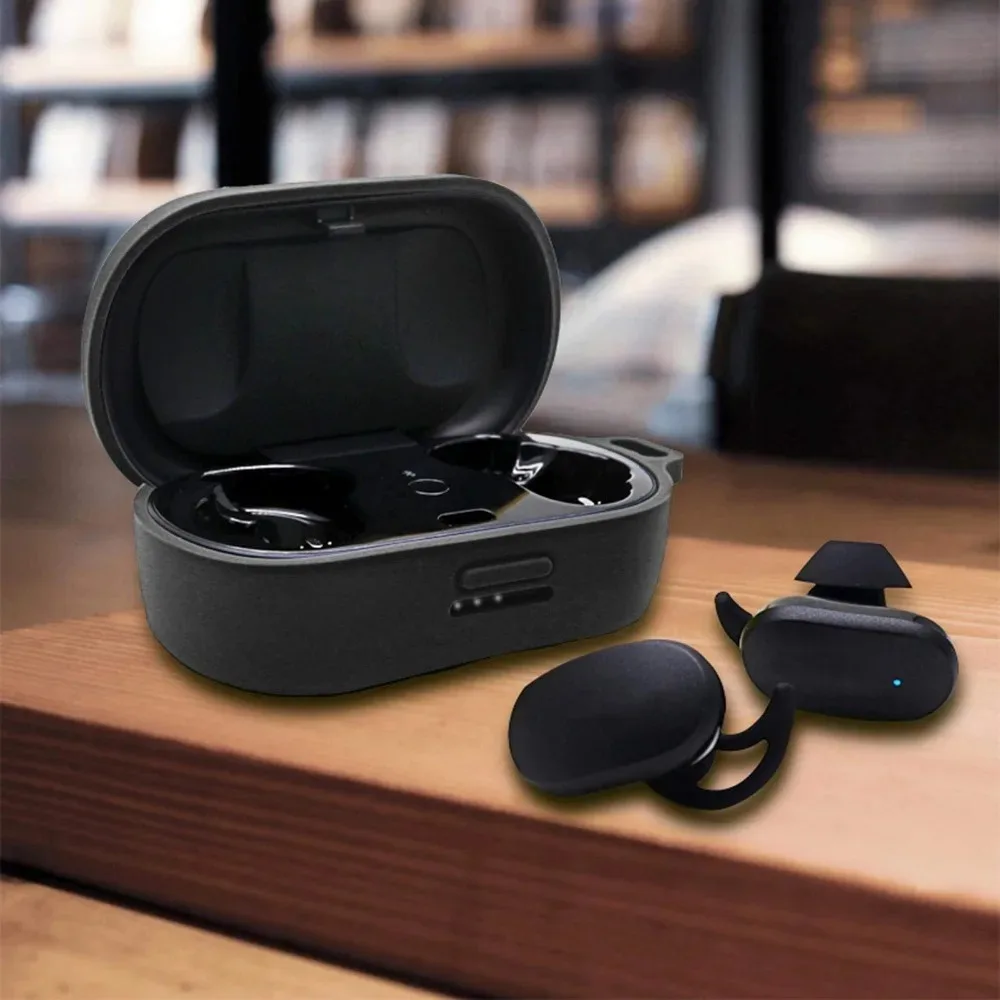 Pyłoszczelna, odporna na wstrząsy, ochronna silikonowa obudowa do bezprzewodowych słuchawek dousznych Bose QuietComfort z redukcją szumów i karabińczykiem