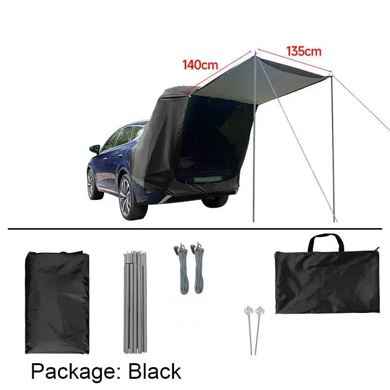 سيارة المضادة للأشعة فوق البنفسجية في الهواء الطلق الخلفية تمديد خيمة التخييم نزهة الخلفية خيمة المظلة السيارات أشعة الشمس واقية المطر لملحقات SUV #6