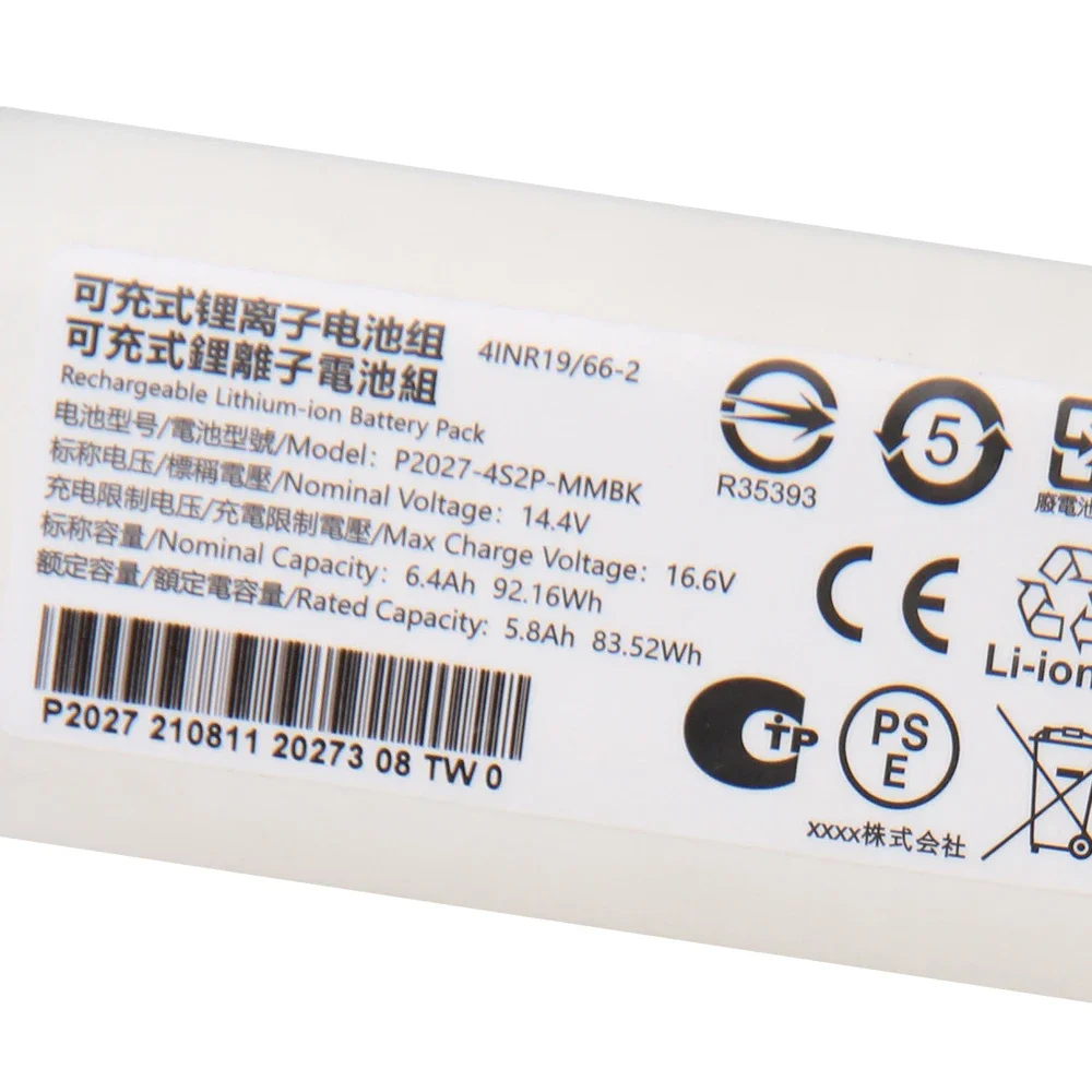 جودة عالية 92.16Wh P2027-4S2P-MMBK ل Dreame W10 Dreame W10 Pro Dreame W10s جهاز آلي لتنظيف الأتربة البطارية #2