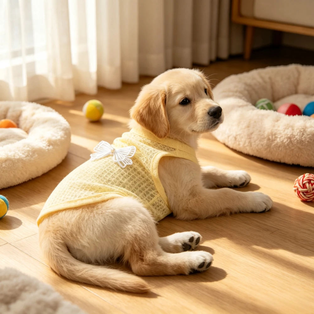 Atmungsaktive Waffelstrick-Hundeweste Ärmelloses Trägertop Sommer-Outfit für Kleine Hunde und Katzen