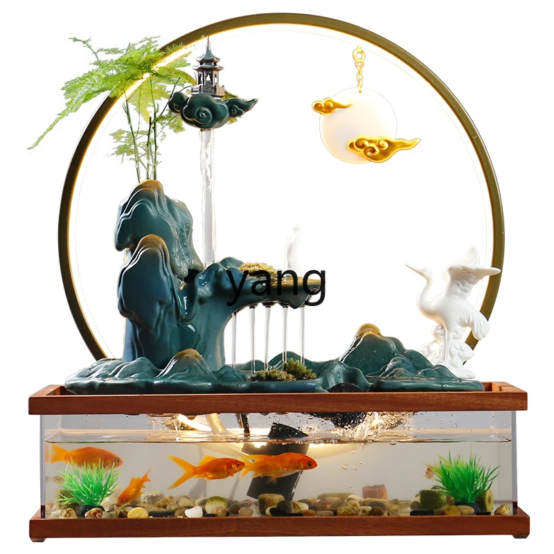 

CX Desktop Fish Tank Flowing Water Ornaments Rockery Fountain Circulating Water Car Landscape Living Room Wealth Hallway