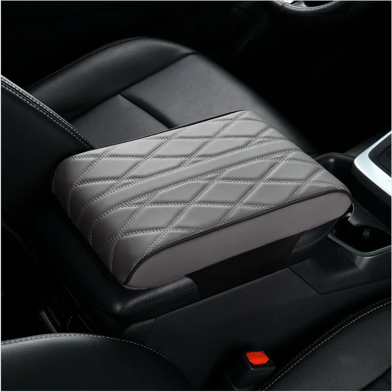 Auto Armlehne Matte Mittel konsole Armlehne Schutz kissen Wellens tickerei Pu Leder Auto Armlehnen Aufbewahrung sbox Abdeckung Pad
