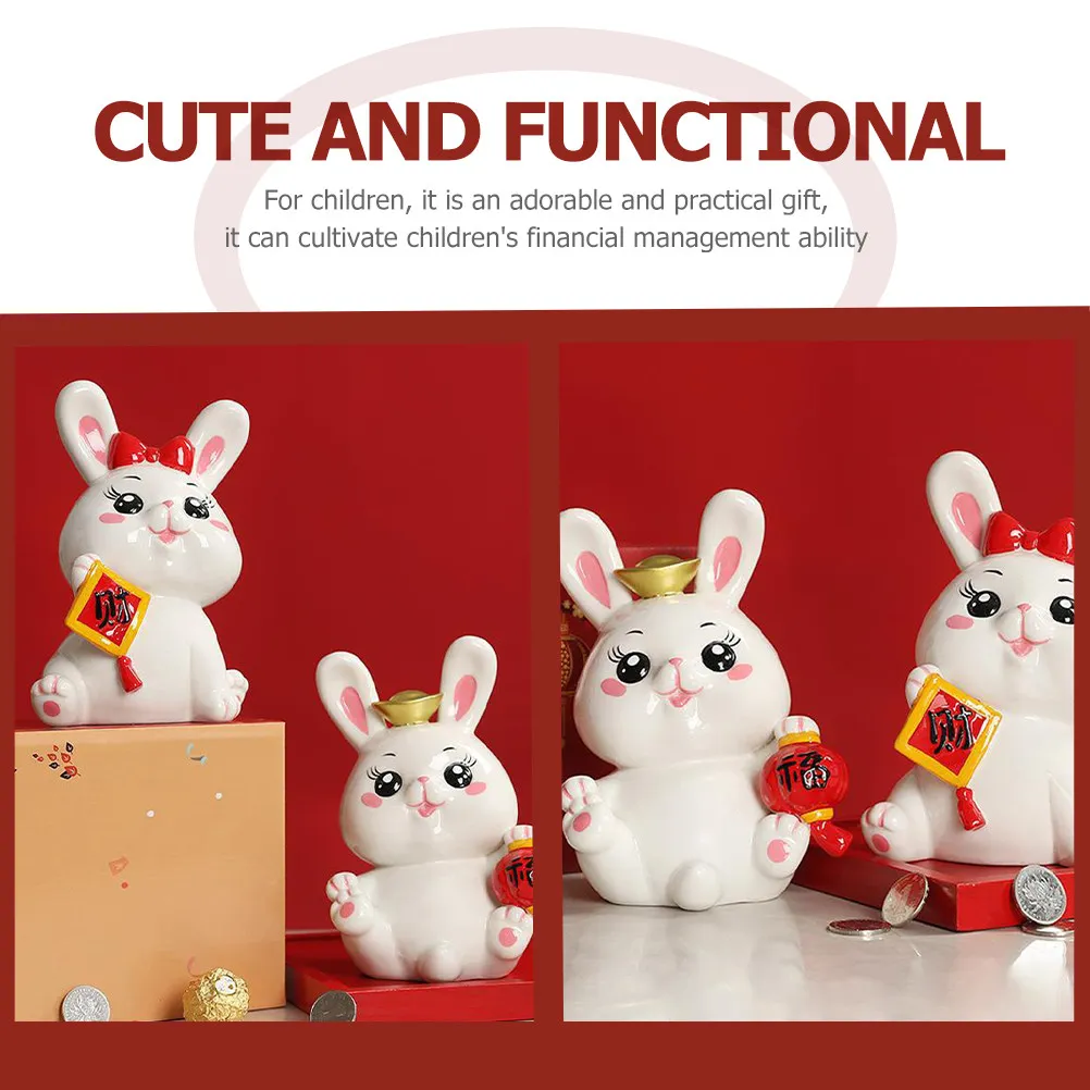 

Керамическая копилка в виде кролика, креативный дизайн, банка для монет, детская копилка, декор для спальни, мультяшная копилка для монет