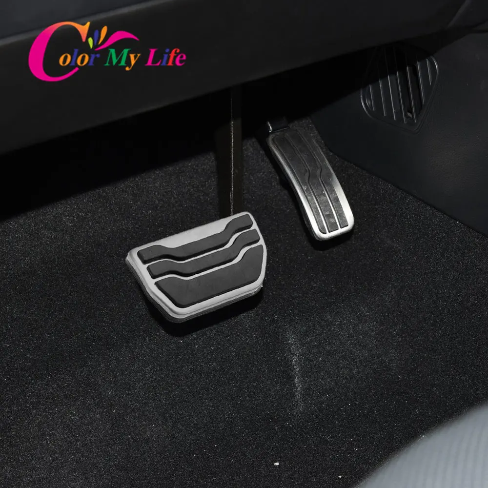 Color My Life Stainless Steel Car Gas Brake Pedal Pads Cover Car Pedals for Ford New Mondeo Edge Fusion 2015 - 2022 Accessories