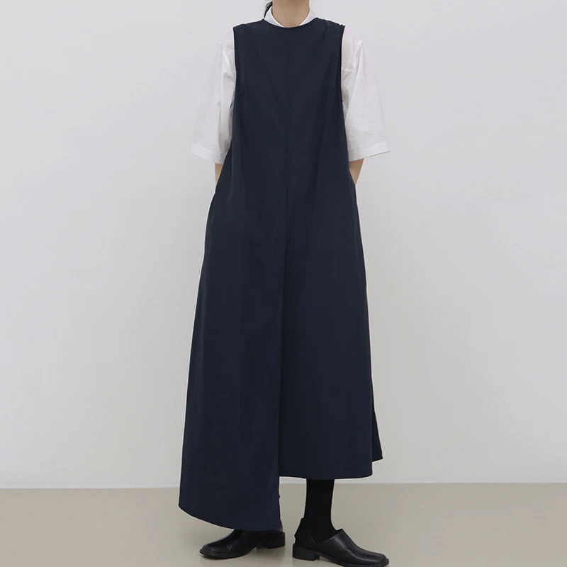 Zomer Chic Vintage k rond Ne Losse kleur Asymmetrisch vest Split Lang Dr Dames Faion Pendelen Sle Lang S...