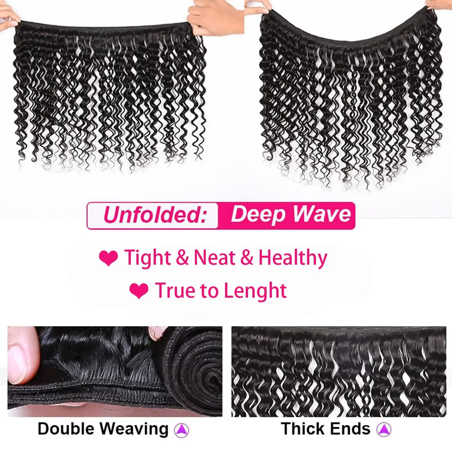 Ulrica Deep Wave Echthaar Bündel 28 30 Zoll brasilia nisches Weben Echthaar 100% Verlängerungen natürliche tiefe lockige Bündel Echthaar