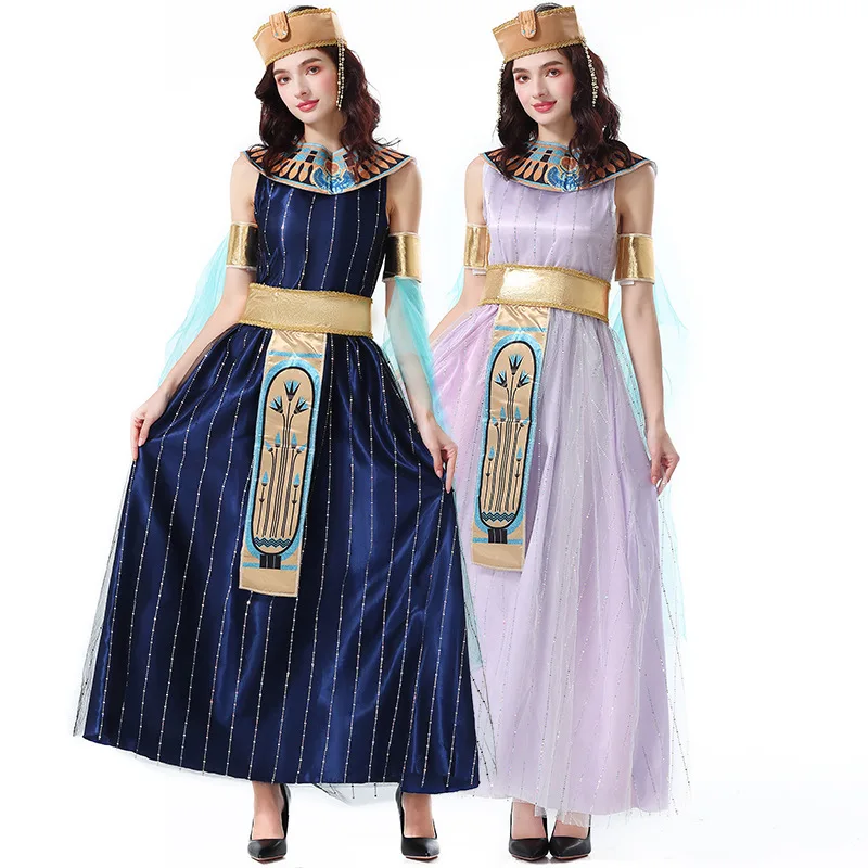 Loween cos árabe médio oriente antigo rainha romano personagem mitológico véu traje feminino roupas de desempenho