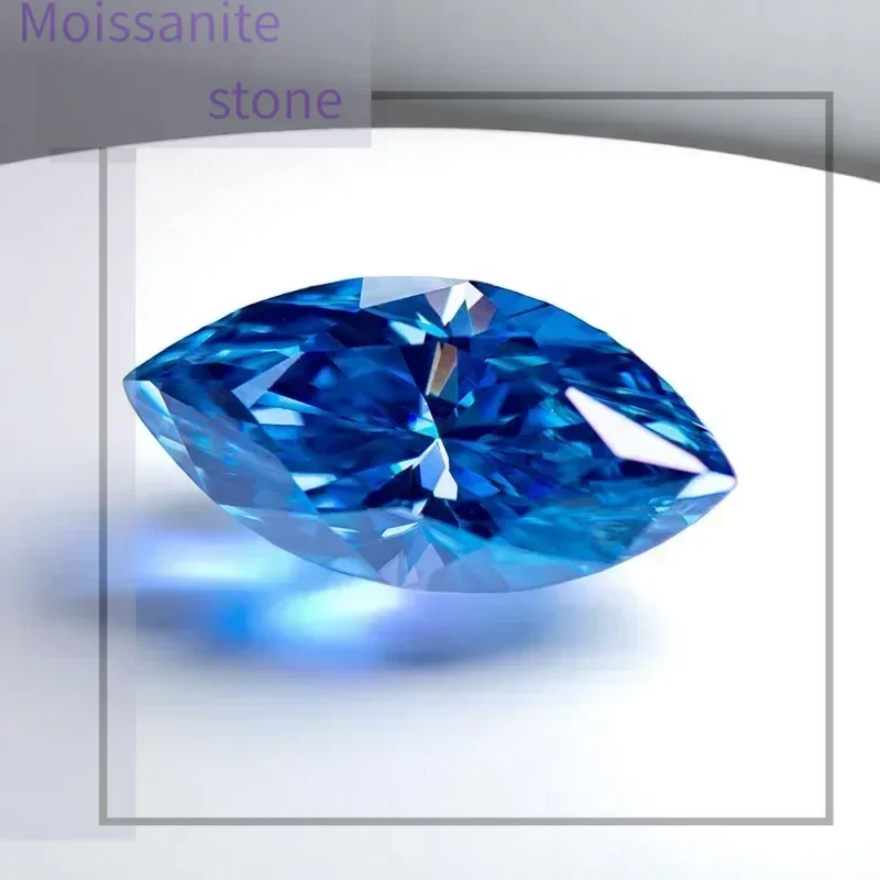 

M-Муассанит Камень Маркиза Огранка Сапфир Синий Цвет VVS1 с сертификатом GRA для подвесок из драгоценных камней Расширенные материалы для изготовления ювелирных изделий