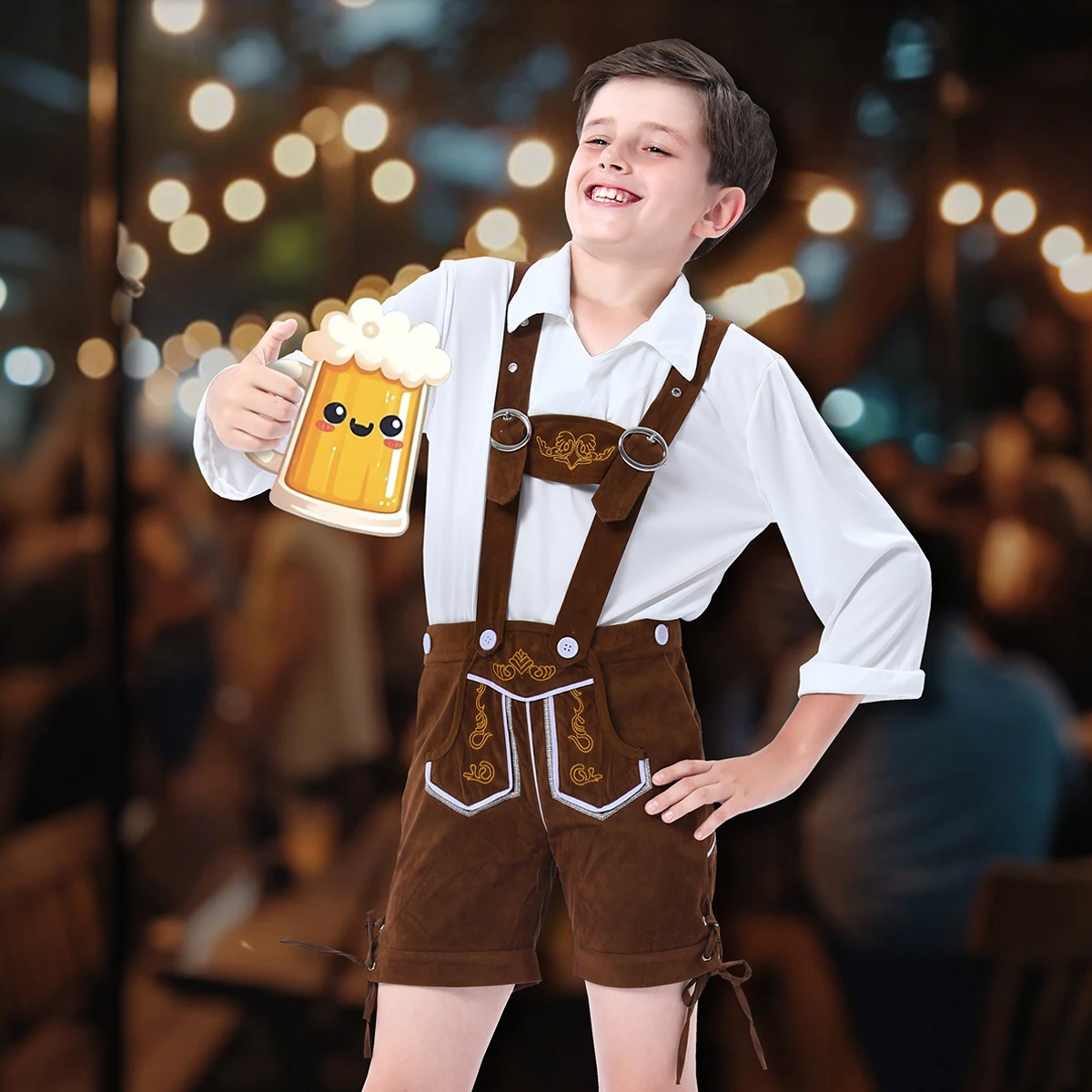 الأولاد مهرجان أكتوبر زي الحمالات طفل أطفال الألمانية ميونيخ البافارية Lederhosen البيرة مهرجان كرنفال هالوين حفلة تنكرية #3