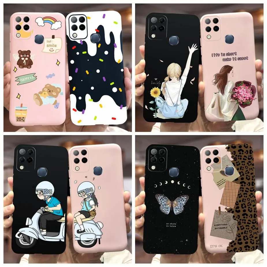 For Infinix Hot 10S Hot 10T Case X689C X689 X689B Cute Candy Painted Cover Soft TPU Phone Case For Infinix Hot 10S Hot10 T Coque