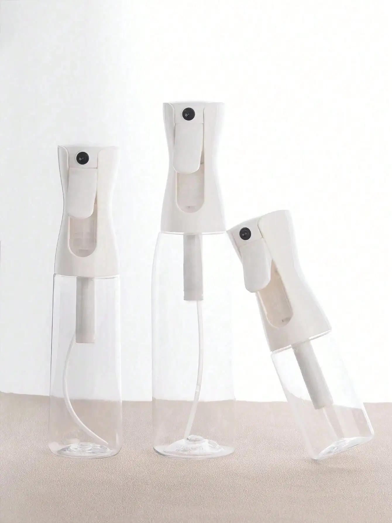 1pc Continuous Ultra Fine Mist Spray Bottle – High Pressure Water Sprayer For Hair, Makeup, Cleaning, Plants, Essential Oils – White (200/300/500ml) – Holiday Gift For Home Bathroom & Summer Decor SH2409027745365605