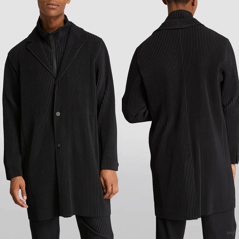 

Handsome Men Long Coat Single Breasted Warm Business Causal Slim Fit Coat High Quality Jacket Customized