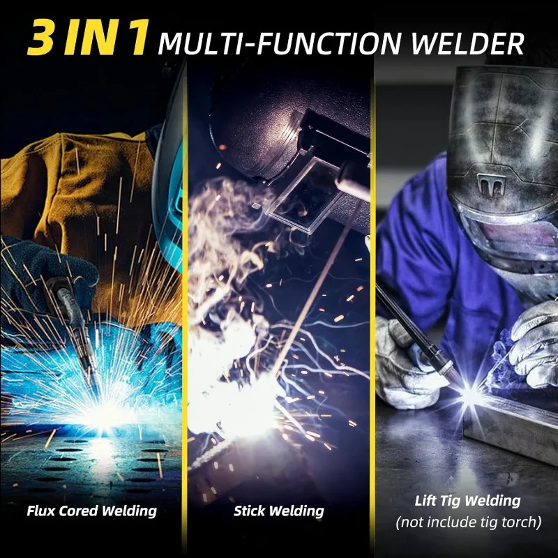 ماكينة لحام MIG 160 أمبير، 110 فولت/220 فولت، ماكينة لحام أساسية للتدفق، ماكينة لحام MIG/Lift TIG/Stick ARC 3 في 1