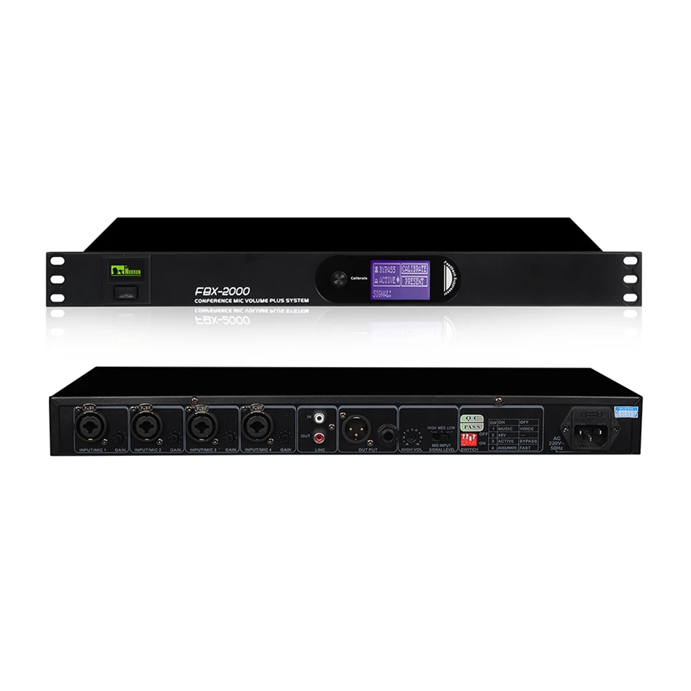 FBX-2000 نظام ميكروفون أوتوماتيكي إلكتروني ذو 4 قنوات مثبط ردود الفعل المعدنية #5