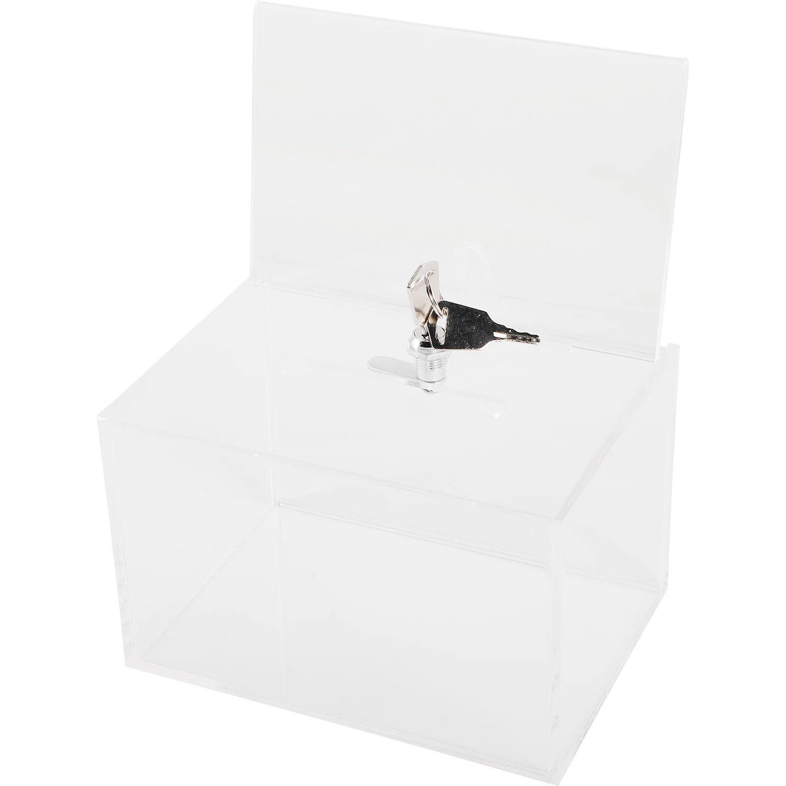 

Clear Donation Box With Lock Voting Fundraising Suggestion Box Transparent Collecting Cash Tips Ballots Public Voting Boxes
