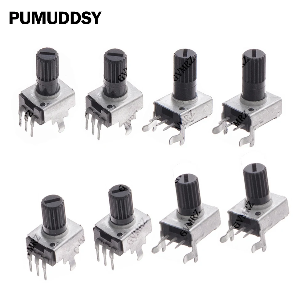 10PCS 3P 1K 2K 5K RV09 Vertical/Horizontal 7.5mm 12.5mm Shaft 100K Adjustable Resistor 3Pin Seal Rotary Potentiometer RV09