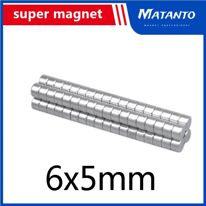 

20-300PCS 6x5mm mini Small Circular Magnets 6mmx5mm Fridge N35 Neodymium Magnet Dia 6x5mm Permanent NdFeB Magnets 6*5