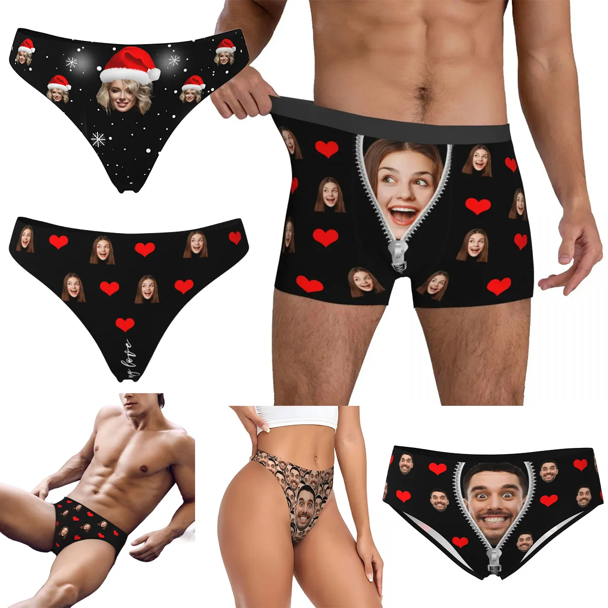 Custom Underwear for Men Personalized Boxers Briefs with Face Gifts for Boyfriend & Husband Halloween Valentine\'s Day Gift