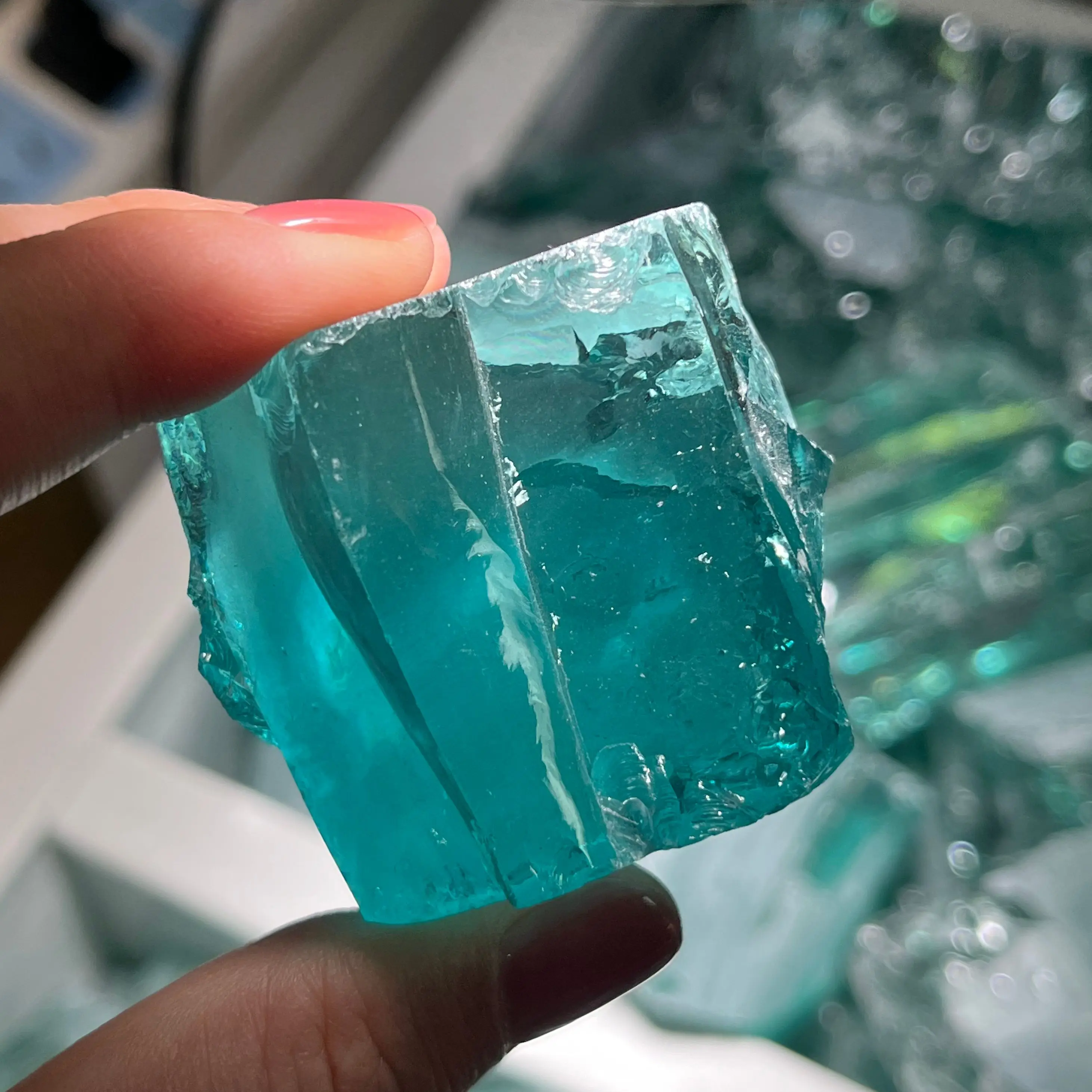 1kg/Lot  Paraiba Loose Gemstone Uncut Rough Stone Cubic Zirconia Gems Material