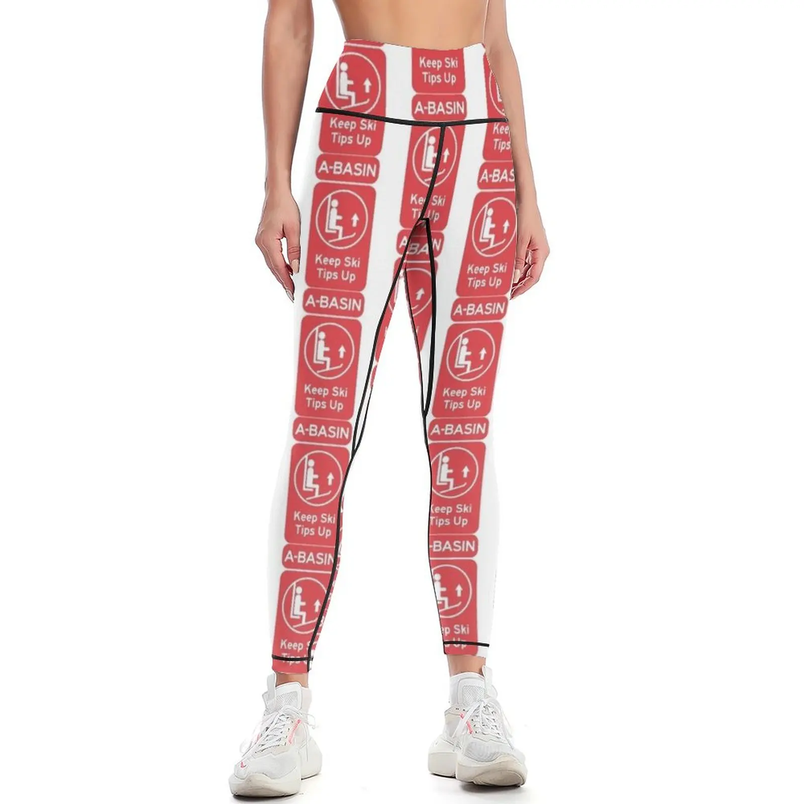 Ski Tips Up! It's time to ski! A-Basin! Arapahoe Basin, Colorado Leggings Women's sports pants for physical Womens Leggings